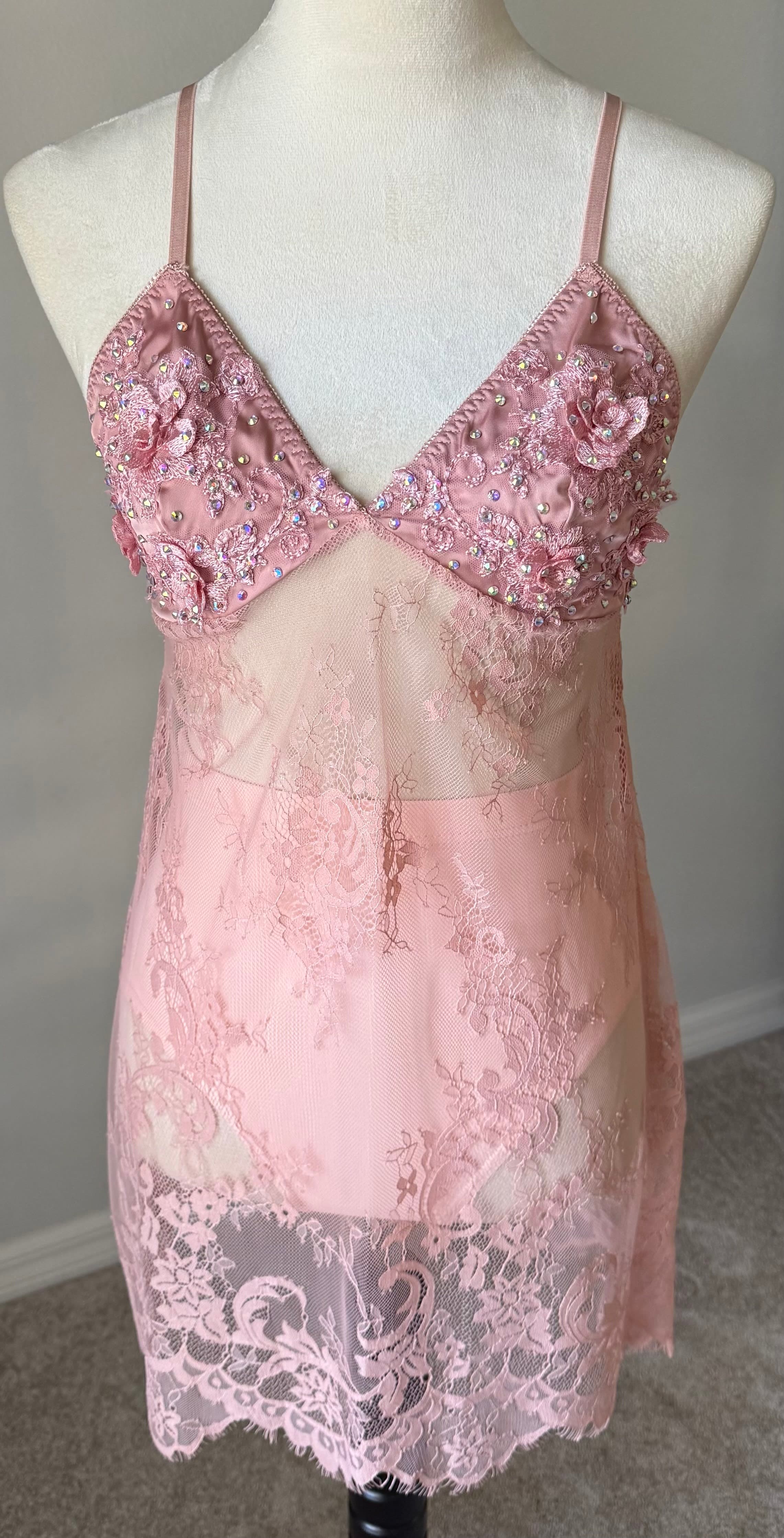 Dusty Pink Lace Slip Dress